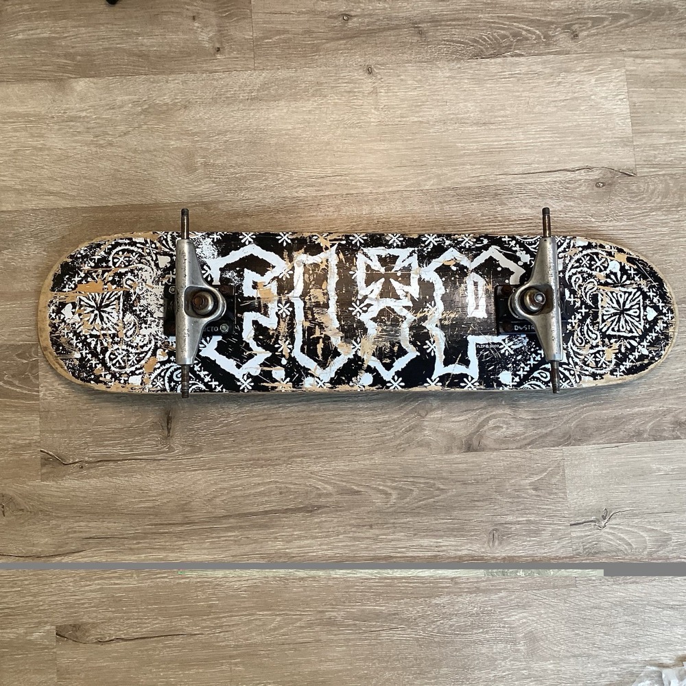 Vintage 2007 FLIP skateboard Board deck Royal Trucks Bandana Black White Skate
